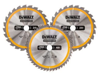Dewalt DT1964 Construction Circular Saw Blade 3 Pack 305 x 30mm x 24T/48T/60T (5035048095812) DEWDT1964QZ