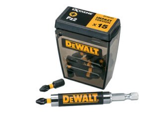 Dewalt Extreme Impact Torsion Bits PZ2 (Tic Tac Box 15) and Holder (5035048536957) DEWDT70618TQ