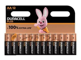 Duracell AA Cell Plus Power +100% Batteries (Pack 12) (5000394140967) DURAA100PP12