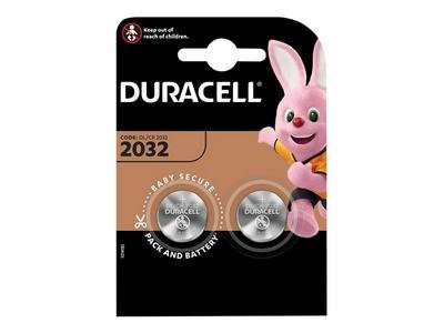 Duracell CR2032 Coin Lithium Battery (Pack 2) (5000394203921) DURCR2032