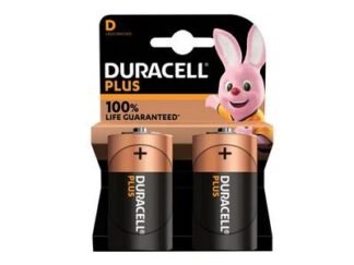 Duracell D Cell Plus Power +100% Batteries (Pack 2) (5000394141988) DURD100PP2