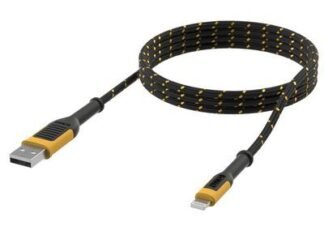 Dewalt USB A to Lightning® Reinforced Charging Cable 1.2m (4ft) (0826341052122) DWT1311359