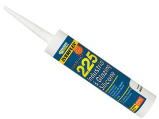 Everbuild Everflex® 225 Industrial & Glazing Silicone Black 295ml (5029347601225) EVB225BL
