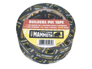 Everbuild Builders PVC Tape 75mm x 33m Black (5029347604653) EVB2BTBK75
