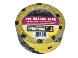 Everbuild PVC Hazard Tape Black / Yellow 50mm x 33m (5029347604394) EVB2HAZYW