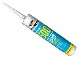Everbuild 500 Bath & Sanitary Silicone Sealant Translucent 290ml (5029347601379) EVB500CL