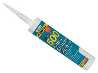 Everbuild 500 Bath & Sanitary Silicone Sealant Manhattan Grey 290ml (5029347603373) EVB500GY