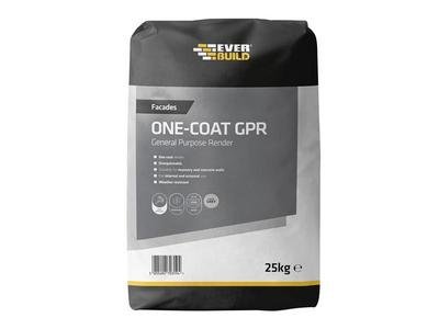 Everbuild One-Coat General Purpose Render Grey 25kg (5055492703194) EVBGPRGY25