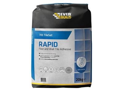Everbuild 705 Set Tile Mortar 20kg (5029347070526) EVBRAPID20 *Restrictions - See Description*