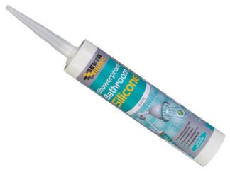 Everbuild Showerproof Bathroom Silicone White 280ml (5029347609610) EVBSHOWWE