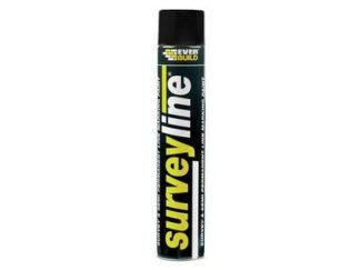 Everbuild Survey Line® Marker Spray Black 700ml (5029347601591) EVBSURVEYBK
