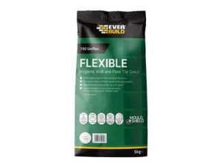 Everbuild 730 Uniflex Hygienic Tile Grout Ivory 5kg (5029347612306) EVBUFLEX5IV