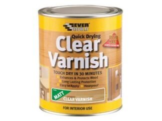 Everbuild Quick Dry Wood Varnish Matt Clear 2.5 litre (5029347612993) EVBWVARCLM2 *Restrictions - See Description*