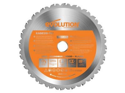 Evolution Multi-Material Mitre Saw Blade 210 x 25.4mm x 24T (0849713021083) EVL210MULTI