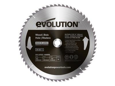 Evolution Wood Cutting Circular Saw Blade 355 x 2.8 x 25.4mm x 60T (0849713091499) EVLGW355TC60