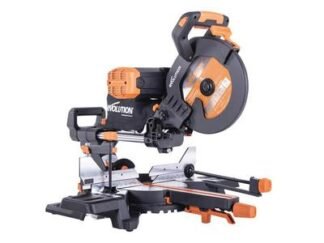 Evolution R255SMS-DB+ Multi-Material Sliding Mitre Saw 255mm 2000W 240V (0849713096517) EVLR255SMSDB