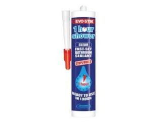 Evo-Stik 1 Hour Shower Sealant Clear 310ml (5000403111124) EVO1HSCLEAR