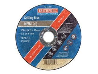 Faithfull Metal Cut Off Disc 100 x 3.2 x 16mm (5023969204697) FAI1003M
