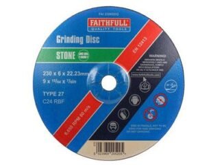 Faithfull Depressed Centre Stone Grinding Disc 230 x 6 x 22.23mm (5023969205205) FAI2306SDG