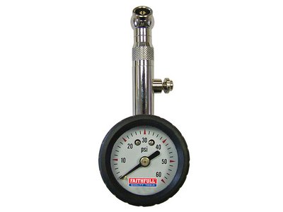 Faithfull Tyre Pressure Dial Gauge 60 psi (5023969301044) FAIAUPGAUGE