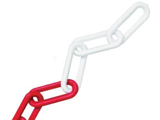 Faithfull Plastic Chain 8mm x 12.5m Red / White (5023969273983) FAICHPRW812C
