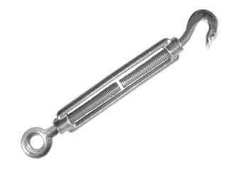 Faithfull Straining Screw 8mm Hook & Eye Galvanised 104mm (Pack 2) (5023969277943) FAICHSCREW8