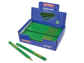 Faithfull Carpenters Pencils - Green / Hard (Display 80) (5023969319490) FAICPDISPG80