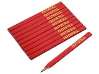Faithfull FSC Carpenters Pencils - Red / Medium (Pack 10) (5023969010618) FAICPR10FSC