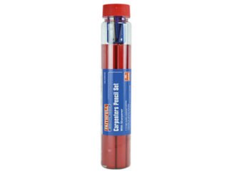Faithfull Carpenters Pencils Tube & Sharpener (5023969270364) FAICPR12S
