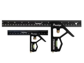 Faithfull Prestige Combination Square Twin Pack 150mm (6in) & 300mm (12 Inch) (5023969003696) FAICS300TCNC