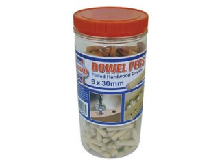 Faithfull Wood Dowels Fluted 30 x 6mm (Tub 300) (5023969262772) FAIDOW6300T
