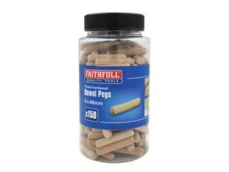 Faithfull Wood Dowels Fluted 40 x 8mm (Tub 150) (5023969262789) FAIDOW8150T