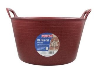 Faithfull Eco Flex Tub 15 litre - Recycled Red (5023969013770) FAIECOFLXR15
