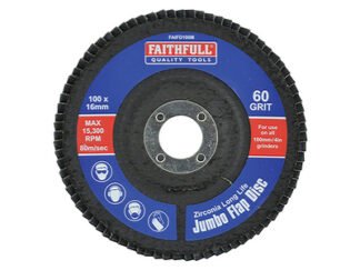 Faithfull Abrasive Jumbo Flap Disc 100mm Medium (5023969225487) FAIFD100M