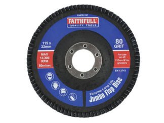 Faithfull Abrasive Jumbo Flap Disc 115mm Fine (5023969225500) FAIFD115F