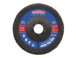 Faithfull Zirconia Abrasive Jumbo Flap Disc 125 x 22mm 120 Grit (5023969006819) FAIFD125120Z