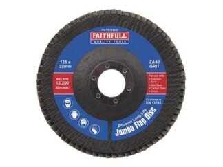 Faithfull Zirconia Abrasive Jumbo Flap Disc 125 x 22mm 40 Grit (5023969006802) FAIFD12540Z
