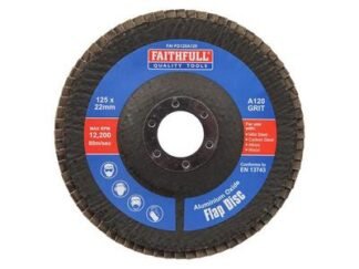 Faithfull Aluminium Oxide Flap Disc 125 x 22mm 120 Grit (5023969005768) FAIFD125A120