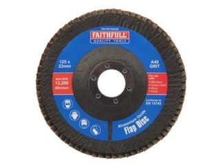 Faithfull Aluminium Oxide Flap Disc 125 x 22mm 40 Grit (5023969005744) FAIFD125A40