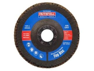Faithfull Aluminium Oxide Flap Disc 125 x 22mm 80 Grit (5023969005751) FAIFD125A80