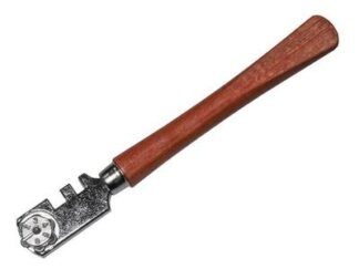 Faithfull Six Wheel Glasscutter Tungsten Carbide - Wood Handle (5023969266046) FAIGCSIX