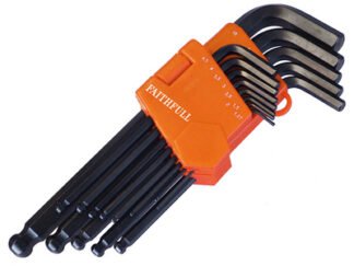 Faithfull Ball End Long Arm Hexagon Key Set, 13 Piece (1.3-10mm) (5023969310251) FAIHKS13MLB