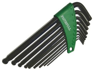Faithfull Ball End Long Arm Hexagon Key Set, 9 Piece (5/64-3/8in) (5023969210988) FAIHKS9AFLB