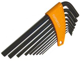 Faithfull Long Arm Hex Key Set, 9 Piece (1.5-10mm) (5023969210940) FAIHKS9ML