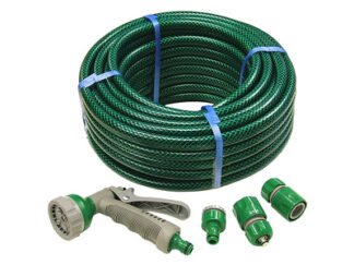 Faithfull PVC Reinforced Hose 15m Fittings & Spray Gun (5023969300795) FAIHOSE15AV