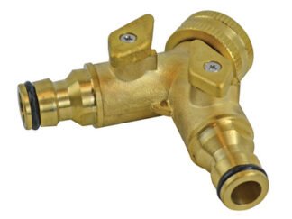 Faithfull 2 Way Shut Off Valve 19mm (3/4in) to 2 x 12.5mm (1/2in) (5023969312637) FAIHOSE2WAY