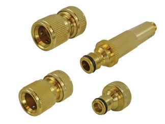 Faithfull Brass Nozzle & Fittings Kit 4 Piece 12.5mm (1/2in) (5023969312613) FAIHOSESET4