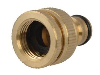 Faithfull Brass Dual Tap Connector 12.5-19mm (1/2 - 3/4in) (5023969264622) FAIHOSETC