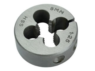 Faithfull HSS Straight Flute Split Die M8 x 1.25, 1in OD (5023969318455) FAIHSSDM8
