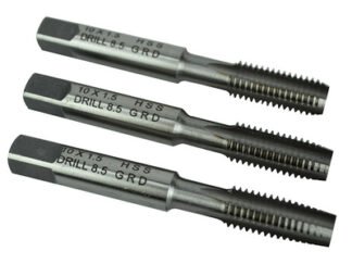 Faithfull HSS Straight Flute Tap Set M10 x 1.50, 3 Piece (5023969318394) FAIHSSTM10